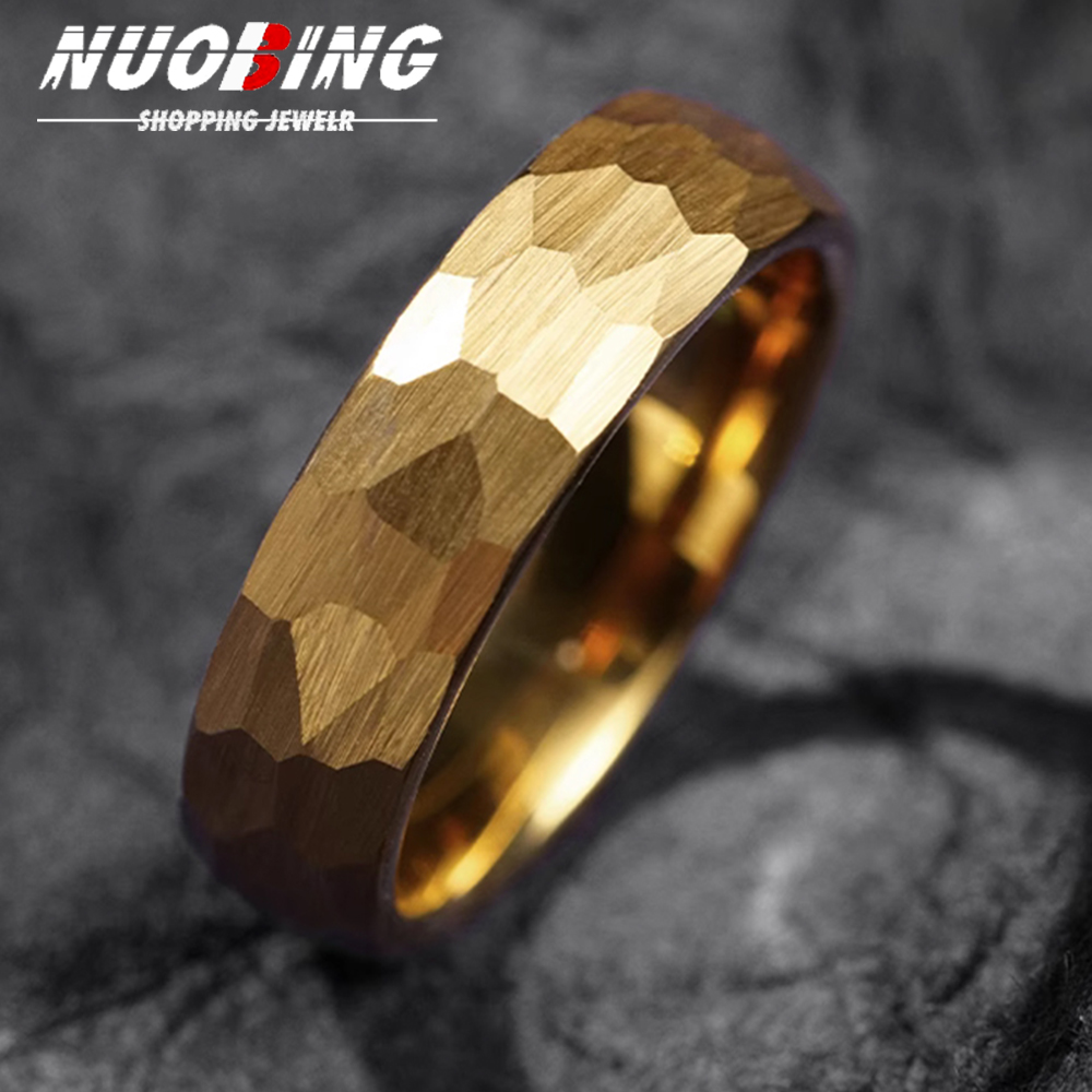 Initial Ring Custom - Bagues en titane martelées multi-facettes pour