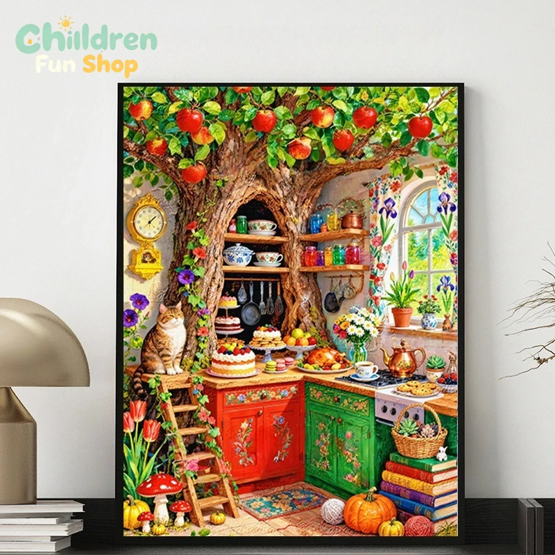 Photo Mosaic Print - Cuisine fantaisiste avec un arbre creux,