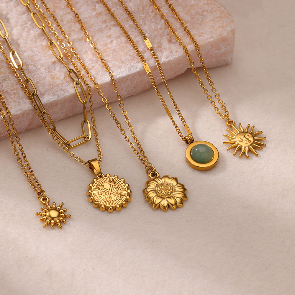 Collier géométrique en acier i - Birth Flower Necklace avis et prix