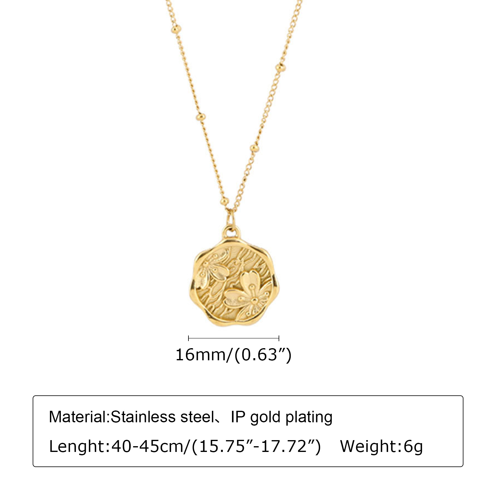 Collier pendentif pièce de mon - Birth Flower Necklace avis et prix